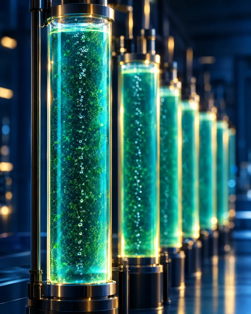 Microalgues marines cultivées en photobioréacteurs de verre